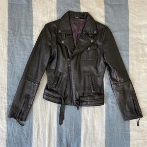 Fox Genuine Leather Jacket Women's Sz S Black